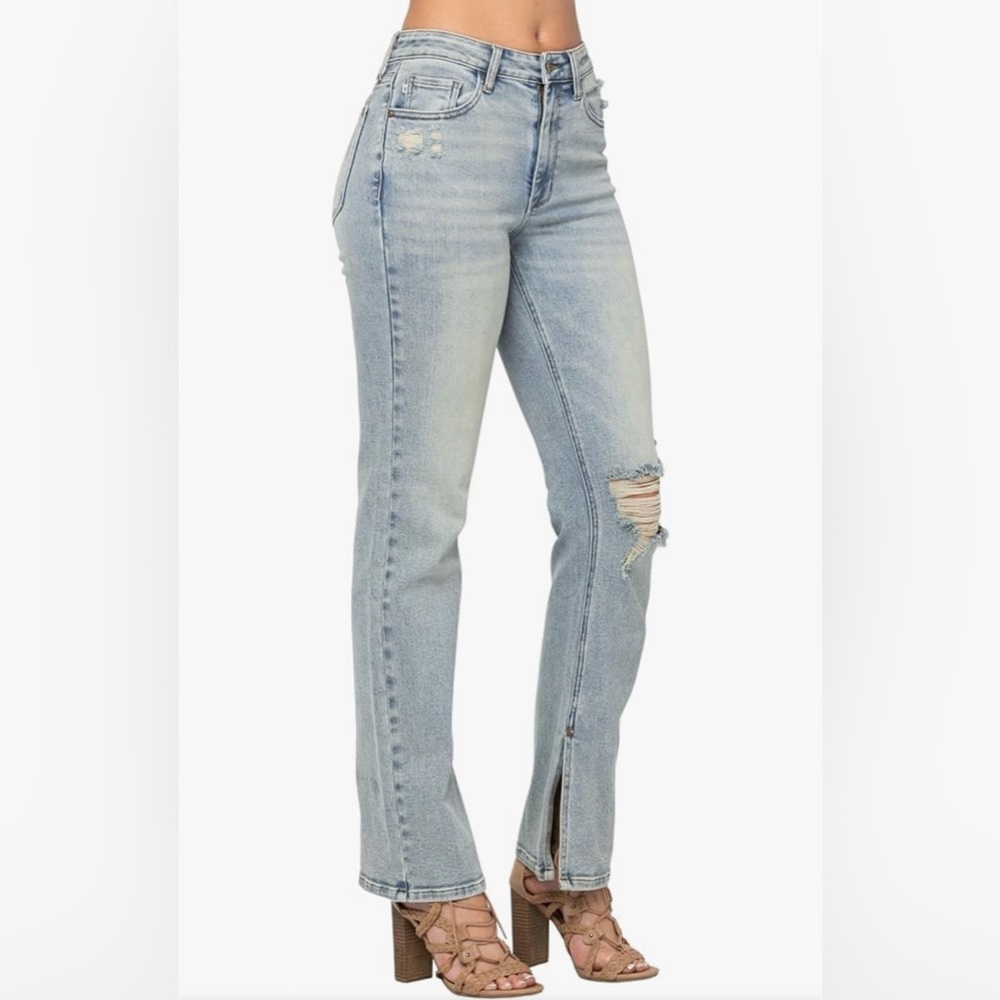 Judy Blue High-Waist Destroyed Straight-Leg Jeans Women's Size 9/29